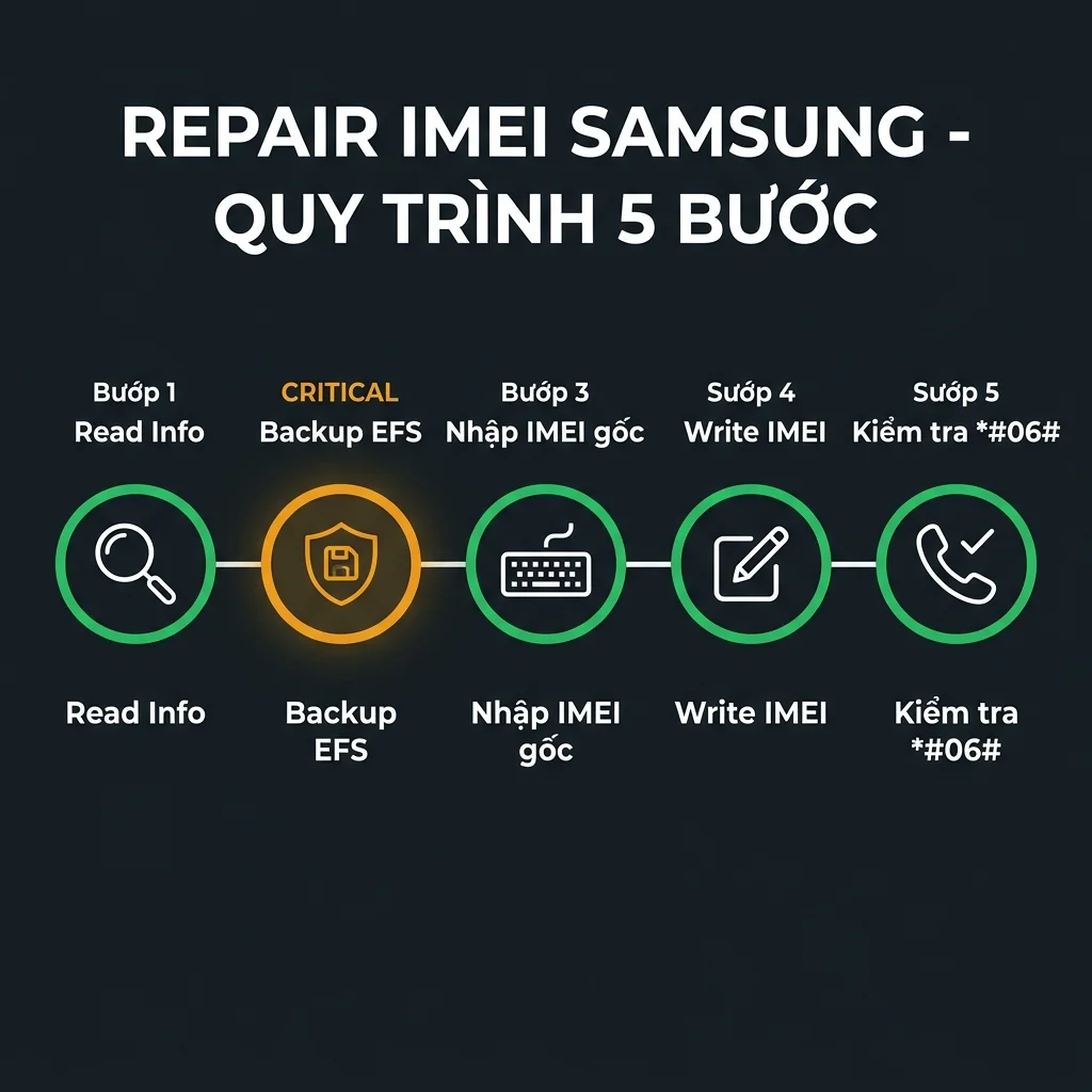 Quy trình repair IMEI Samsung bằng UnlockTool 5 bước