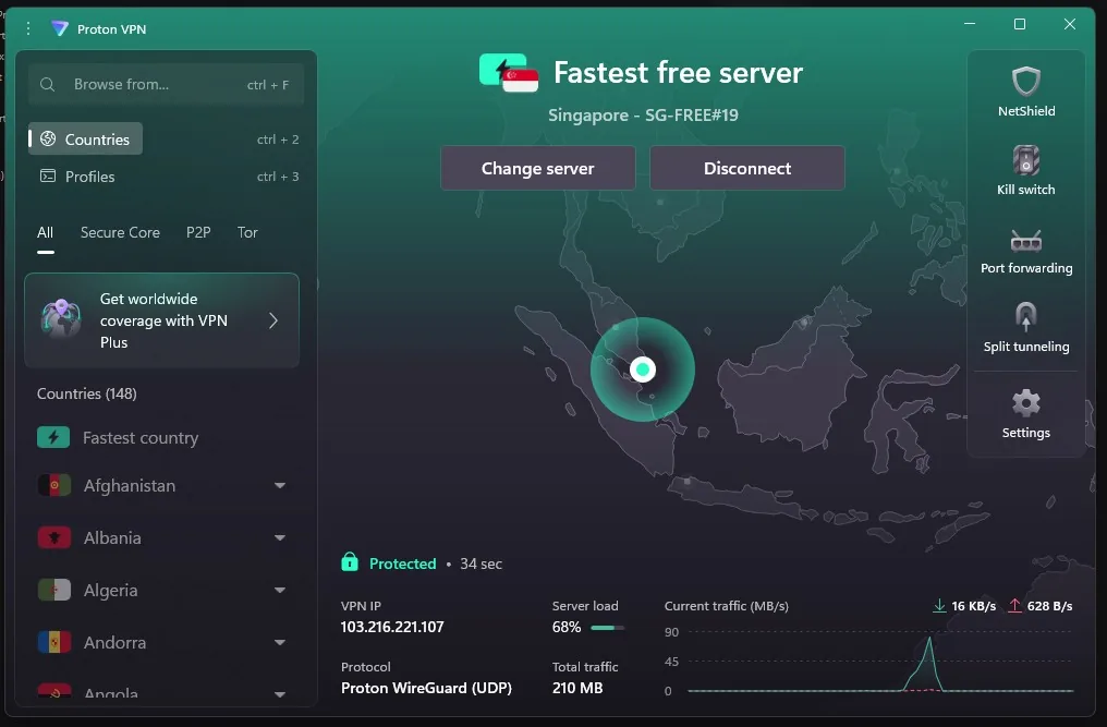 Cài đặt ProtonVPN miễn phí để truy cập CellTool từ Việt Nam