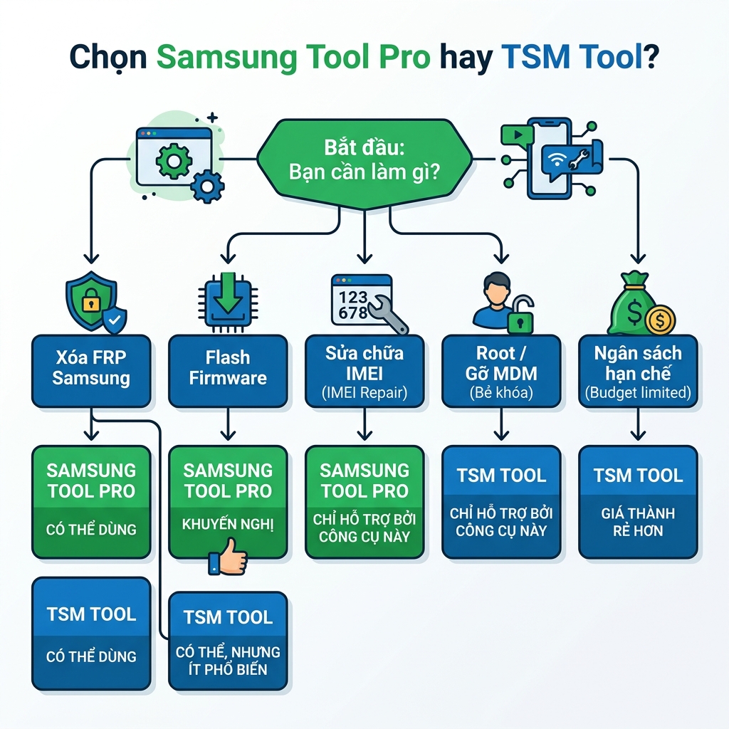 Chọn Samsung Tool Pro hay TSM Tool theo nhu cầu