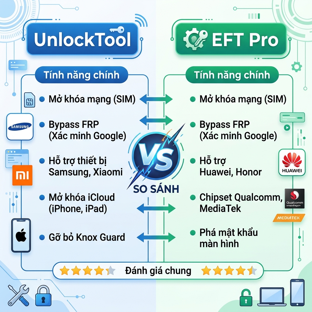 So sánh UnlockTool vs EFT Pro 2026 - infographic tổng quan