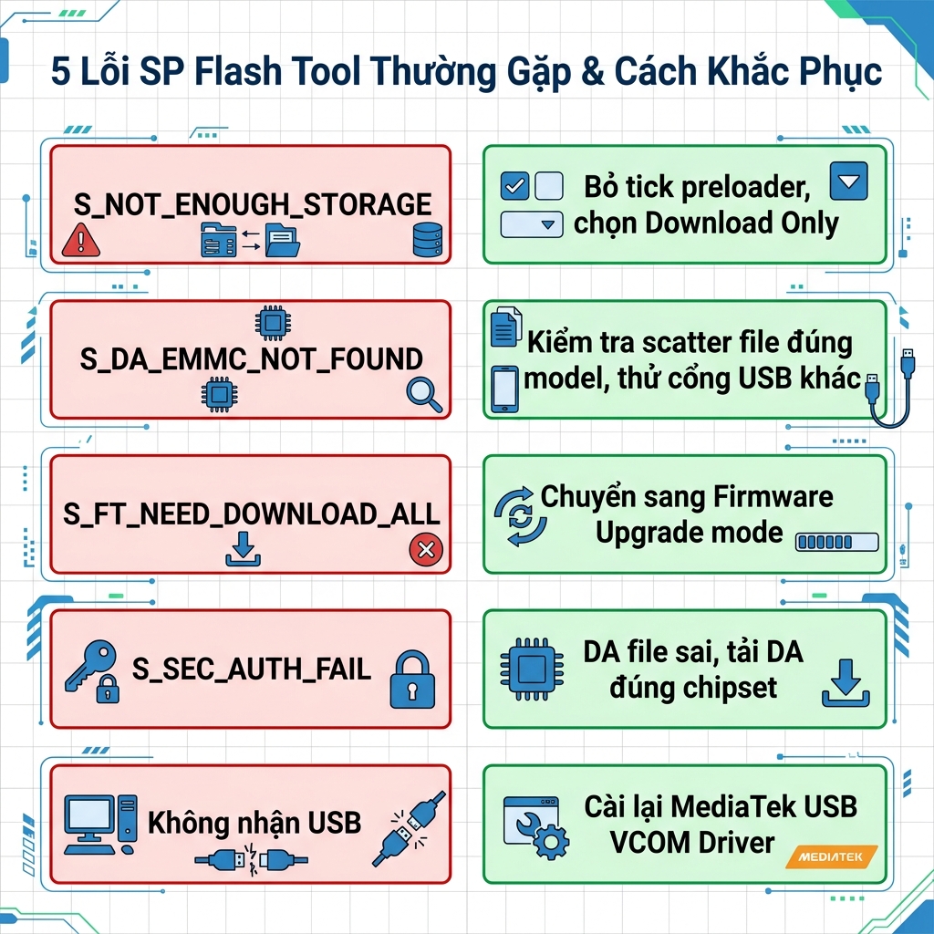 5 lỗi SP Flash Tool thường gặp và cách khắc phục