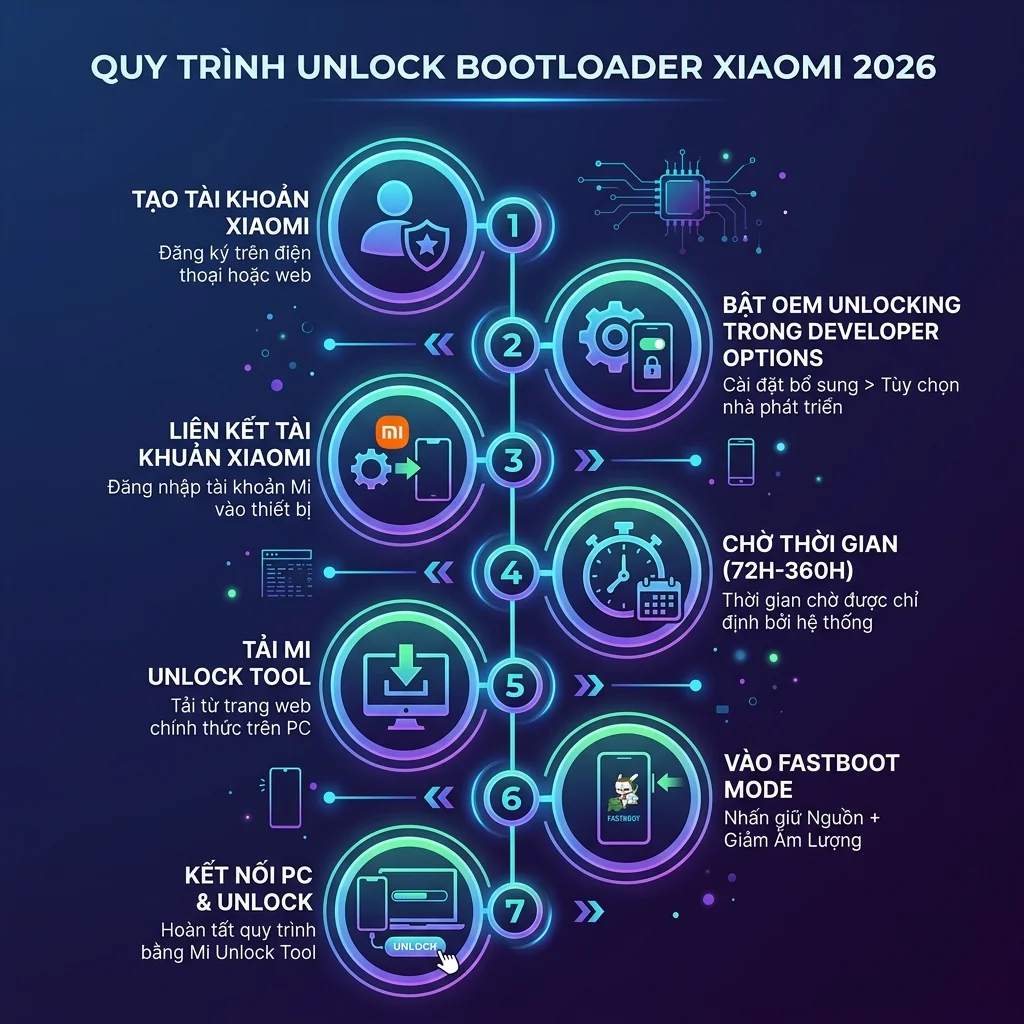 Quy trình unlock bootloader Xiaomi 2026 từng bước