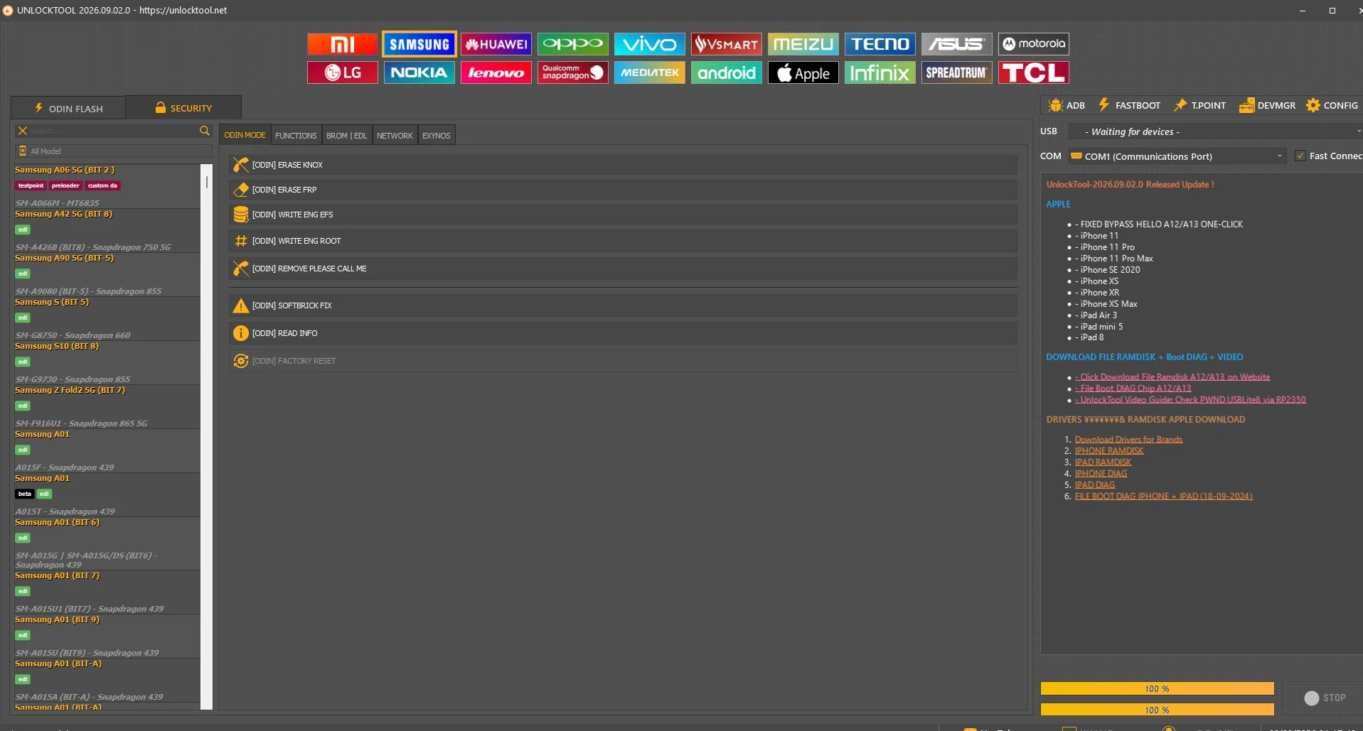 Tab ODIN Mode cho Samsung