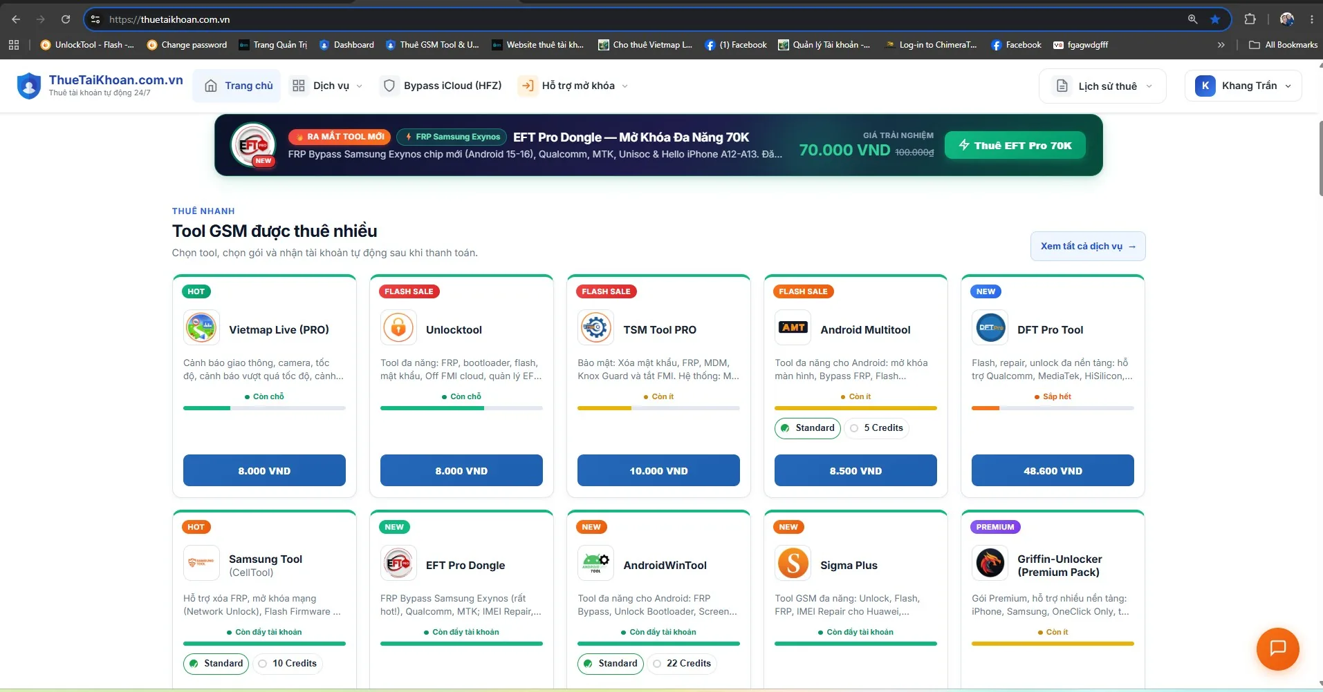 Truy cập thuetaikhoan.com.vn để thuê UnlockTool