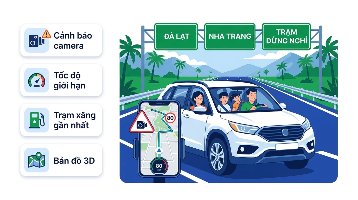 Vietmap Lái Xe An Toàn Cho Gia Đình — Bí Quyết Đi Du Lịch Đường Dài Không Lo Phạt Nguội 2026