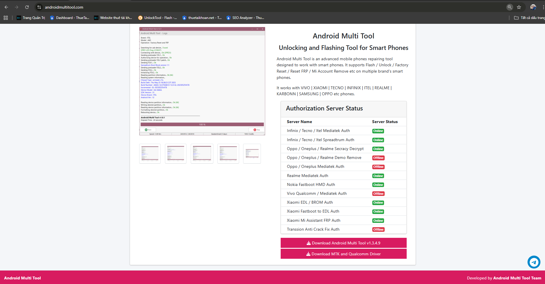 Trang chủ Android Multitool - Tải phần mềm và driver